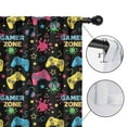 thumbnail image 4 of Blackout Kids Curtains,Colorful Controllers Games Icons Black Pattern Childrens Insulated Curtains Set Of 2,Bedroom Essentials,Toddler Room Decor 52"x63", 4 of 5