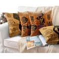 thumbnail image 3 of Set of 4 Throw Pillow Covers Retro Abstract Black and Brown Basket Zebra Giraffe African Women Ethnic Tribe Decorative Pillow Cases Home Decor Standard Square 18x18 Inches Pillowcases, 3 of 6