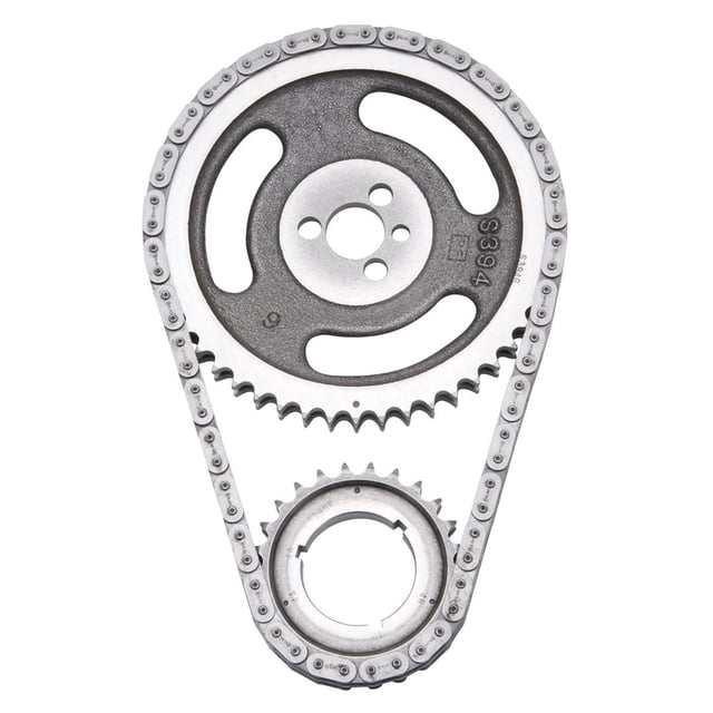 Edelbrock Timing Gear Set 7810 Performer; For Use With 1965-1995 Big Block Chevy Engines; Chain Driven; Double Roller; Non Adjustable; 3 Keyway Crankshaft Gear