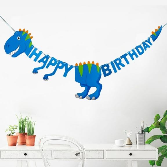 Dinosaur Themed Banner 118" Dino Shape Banner Flag Party Baby Shower Kids Boys Dinosaur Birthday Party Decoration