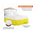 thumbnail image 3 of CCNY 21" Inch Drop Multi Ruffled Bed Skirt King Size 100% Microfiber Made Yellow Color, 3 of 6