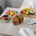 thumbnail image 4 of Japanese Wooden Lunch Box – Leakproof & Stackable Oval Container for Adults, Eco-friendly, Portable, Reusable Bento Box for Work, Picnic, and More, O, 4 of 4