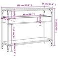 thumbnail image 4 of vidaXL Console Table with Shelf Black 100x29x75cm Engineered Wood, 4 of 7
