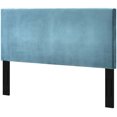 thumbnail image 3 of Contemporary Modern Urban Designer Bedroom Full and Queen Size Headbaord, Velvet Fabric, Blue, 3 of 4