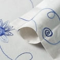 thumbnail image 3 of Floral Embroidered Kitchen Valances for Windows Linen Valances for Living Room Rod Pocket Valance Curtains for Small Windows, (54 x 18 Inches, Blue Floral, One Panel), 3 of 5