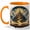 Orange, variant on Moonlit Castle Storybook Coffee Mug, Magical Fantasy Castle Open Book Design, 11 oz Ceramic Cup