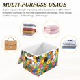thumbnail image 6 of Yayeee Collapsible Cube Storage Bin with Lid Fabric Closet Decorative Basket with Handles, Colorful Birds Pattern, 6 of 7