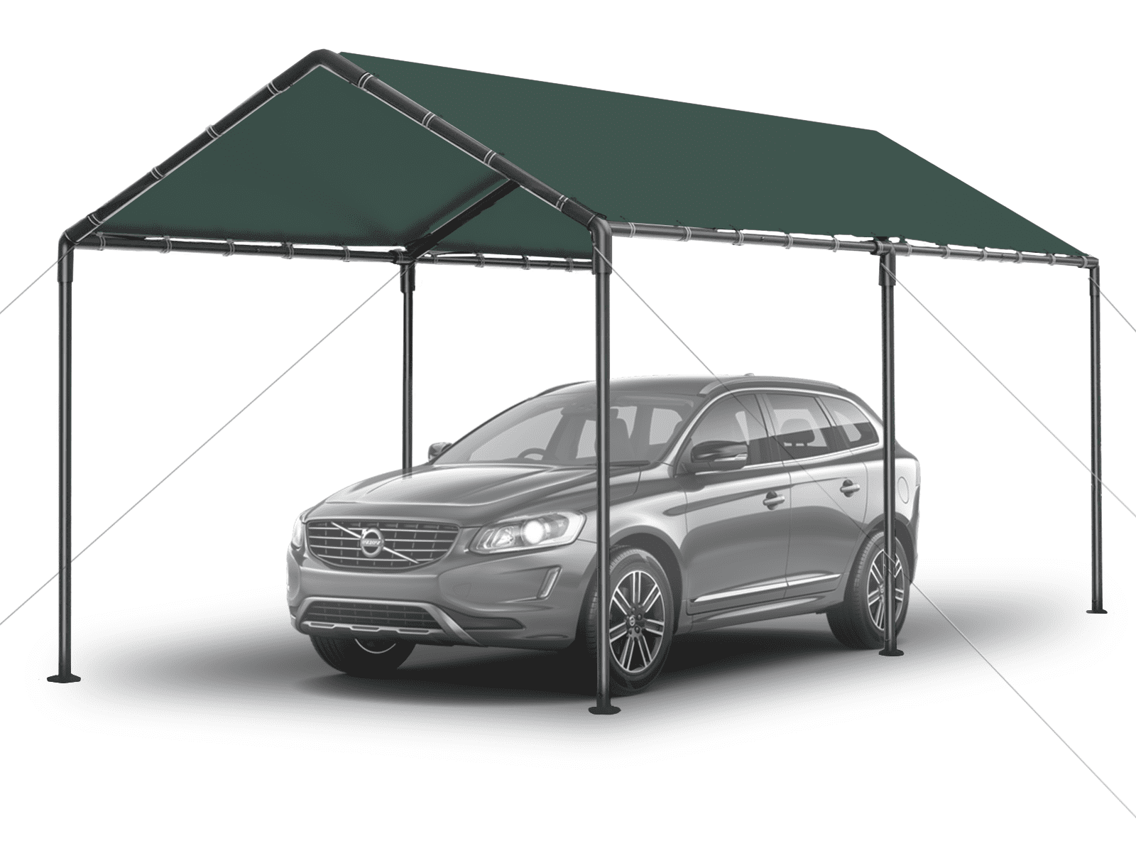 Gaildon Carport 10 x 20Ft Upgraded Heavy Duty Carport with Steel Wire Rope Portable Garage for Truck Boat Car Canopy with All-Season Tarp (Green)