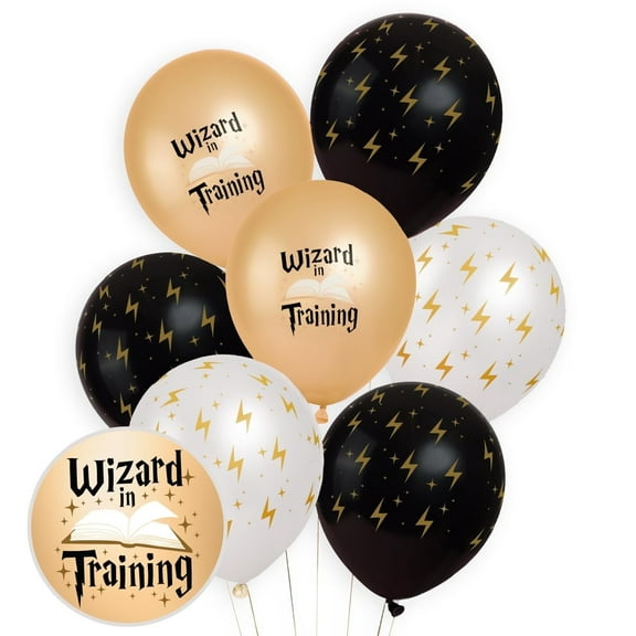 xo, Fetti Wizard in Training Balloons - 24 pk, 12" | Magic Kids Party Decorations, Lightning Birthday Supplies, Sorcerer Bday Accessories, Movie Themed Baby Shower