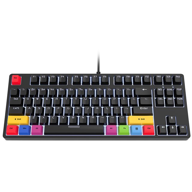 HXSJ L600 87 teclas Teclado mecánico con cable Tecla de inyección de dos colores