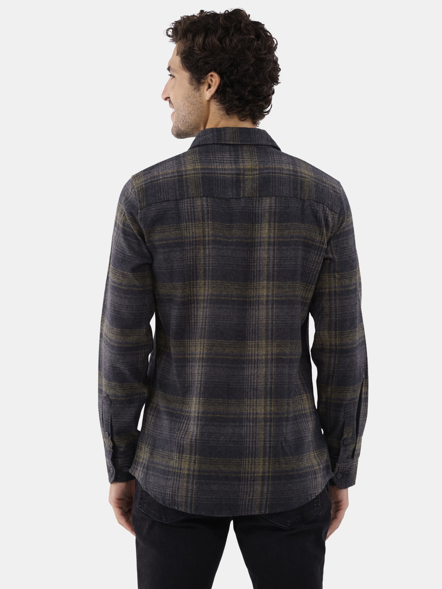 Burnside Men's Modern Fit Plaid Flannel Shirt with Long Sleeves, Sizes S-2XL