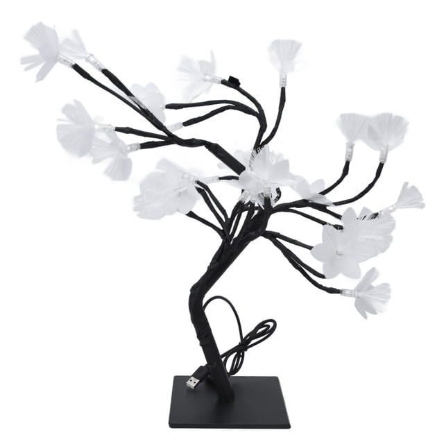 Simulation Flower Light, LED Fiber Optic Tree Lamp Flexible Branches No Dazzling With Base For Household Decoration