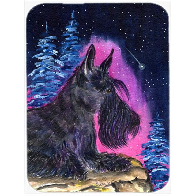 Carolines Treasures SS8442LCB 12 x 15 in. Starry Night Scottish Terrier Glass Cutting Board- Large