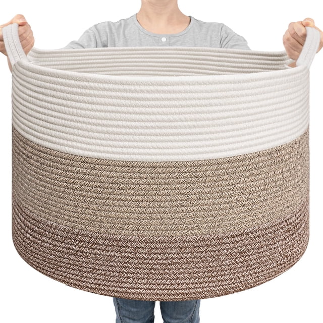 Cesta de Ropa Goodpick 55x35 cm con Cuerda de Algodón Grande