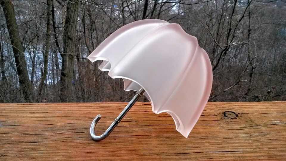Pink Jewelry Dish Frosted Glass Umbrella Vintage12 Inch BY 18 Inch