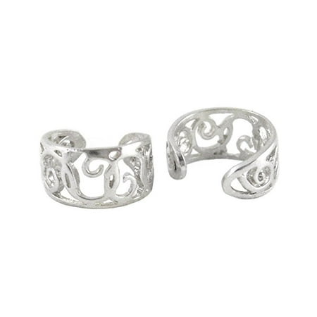 Spiral Cuff - Sterling Silver Bold Spirals Open Ear Cuff Earring, One Piece