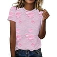 thumbnail image 2 of Otvok Plus Size Womens Summer Tops Short Sleeve T-Shirt Crew Neck Cute Pullover Trendy Blouses, 2 of 6