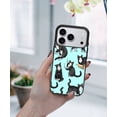 thumbnail image 5 of WIRESTER Shockproof Soft Rubber Cover Case for Apple iPhone 17 Pro 6.3" 2025, Black White Tuxedo Cat Playful Postures On Teal, 5 of 5