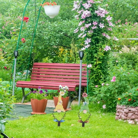 GOOHOCHY Metal Gnome Yard Stake Garden Stake Decor Statue Fall Decoration For Home Outside Garden Stake Decorative Fall Outdoor Decor Fall Decor Outside