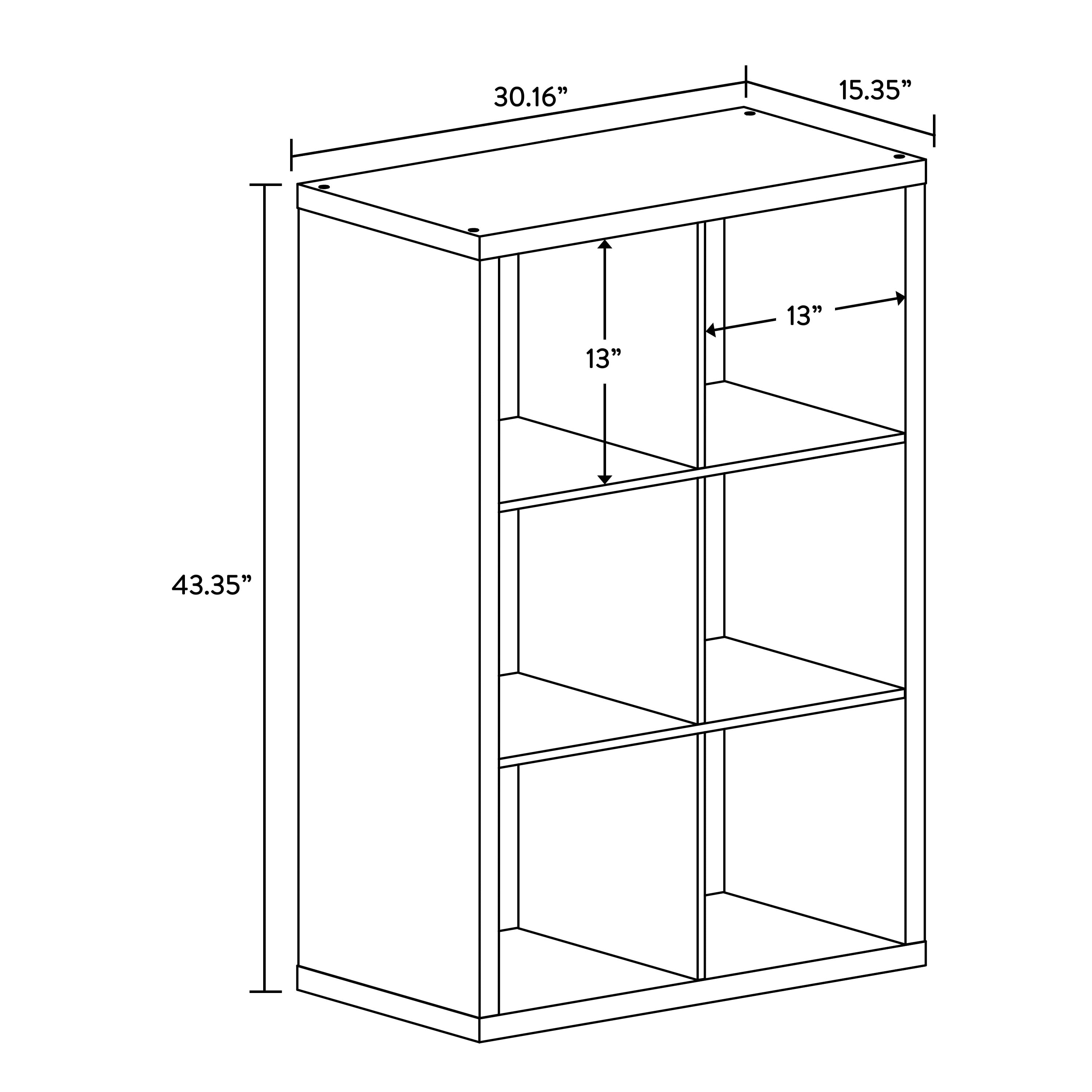 Better Homes & Gardens 6 Cube Storage Organizer, Light Honey