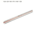 thumbnail image 2 of Uxcell 11.81'' Scale Ruler Engineer Triangular Scale Architect Ruler Plastic Silver Tone 1pcs, 2 of 5