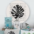 thumbnail image 1 of Designart - Minimal Tropical Palm Leaf On Grunge Texture - Tropical Metal Circle Wall Art, 1 of 5