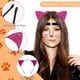 thumbnail image 3 of Diadema con orejas de gato para mujeres y niñas, lindas diademas con purpurina para adultos, disfraz de cosplay de Halloween (rojo, rosa fuerte, rosa), 3 of 3