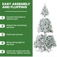 thumbnail image 5 of 7.5ft Snow Flocked Christmas Tree with Lights, Christmas Tree Prelit with 1324 Branch Tips, 650 Warm Lights and Metal Stand by Homestock, 5 of 9