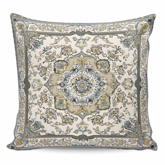 Throw Pillow Covers 20x20 Inch, Southwestern Boho Decorative Pillow Cases for Couch Sofa Bed, Geometric Ethnic Vintage Retro Cotton Linen Square Home Decor Pillowcases with Hidden Zipper