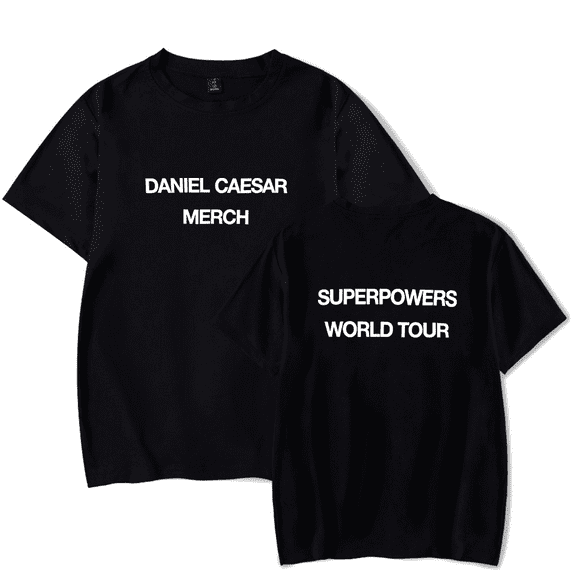 Superpowers World Tour Daniel Caesar Merch T-Shirt Short Sleeve Top Tee