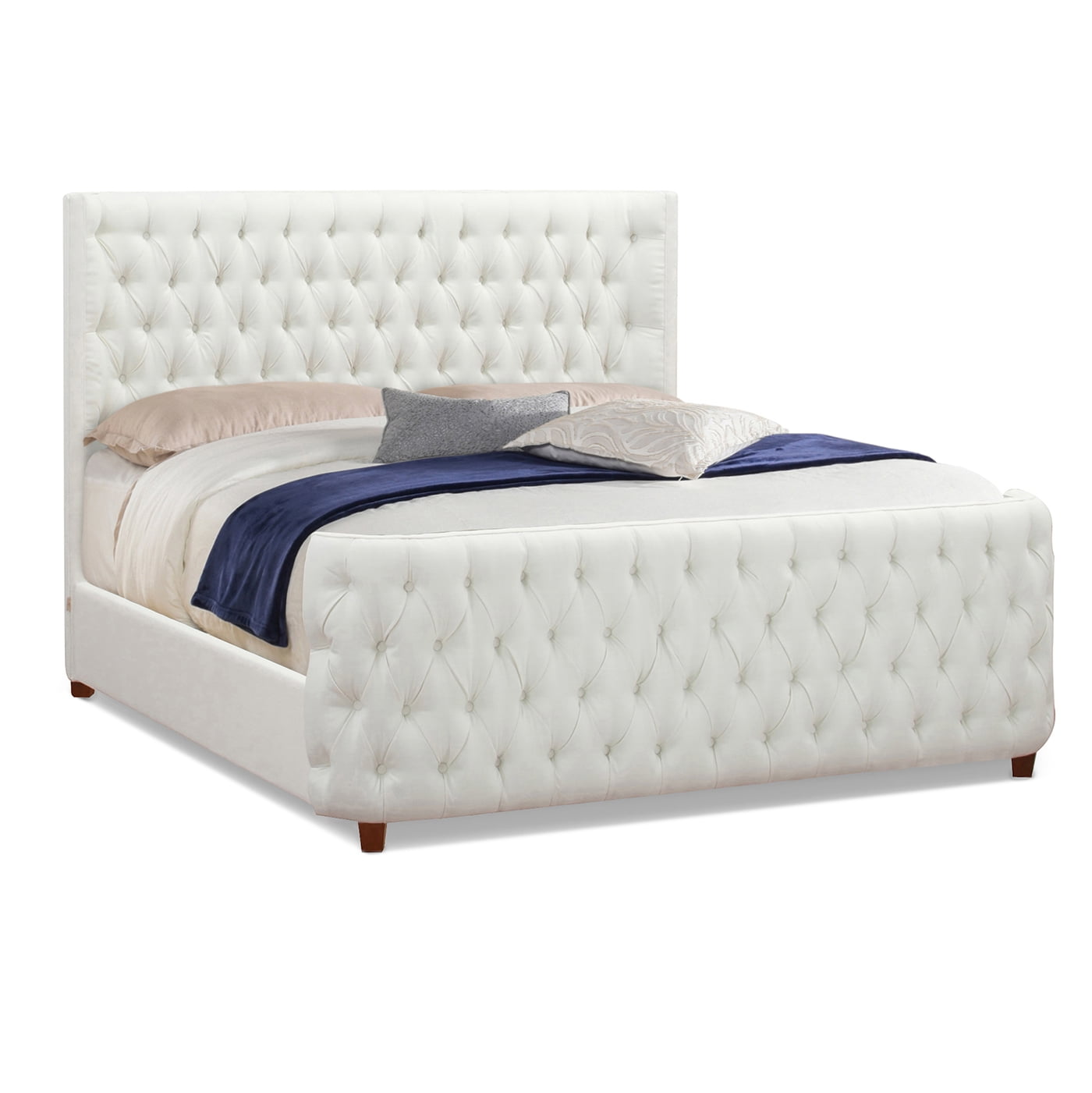 Brooklyn King Tufted Bed, Antique White