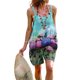 thumbnail image 3 of Gibobby Pantalones cortos Mujeres verano suelto casual sin mangas ajustable correa de monos pantalones cortos elásticos con bolsillos(Azul， L), 3 of 5