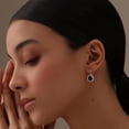 thumbnail image 2 of LeCalla 925 Sterling Silver Dangle Earrings Women | Oval-Shaped Onyx Leverback Earring, 2 of 7