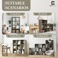 thumbnail image 6 of CAPHAUS Sturdy Room 13-Inch Cube Storage Organizer Shelf, with Extra Thick Exterior Edge, Open Storage Shelf Divider, Bookcase, 6-Cube / 8-Cube / 9-Cube, Colors Available in Rustic Grey Oak and White, 6 of 9