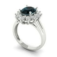 thumbnail image 2 of Halo Engagement Ring for Women - 2.72ct Natural London Blue Topaz in 18K White Gold Promise Ring, 2 of 6