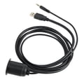 thumbnail image 1 of Dash Panel Mount Cable, Simple Installation Plug And Play Data Transfer USB 3.0 3.5mm Car Mount Flush Cable  For Motorbike, 1 of 8