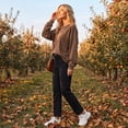 thumbnail image 5 of Womens Crewneck Sweatshirts Washed Long Sleeve Oversized Loose Fall Sweater Tops, 5 of 7