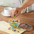 thumbnail image 4 of Crystalia Decorative Glass Candy Jar with Lid, Crystal Cut Small Candy Dish for Office Desk or Home, Cute Glass Sweet Cookie Container, Elegant Candy Service Buffet, Glass Sugar Canister, 4 of 7