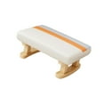 thumbnail image 4 of Reposapiés acolchado con patas de madera, silla rectangular moderna de 41 x 30 x 18 cm. Beige, 4 of 9