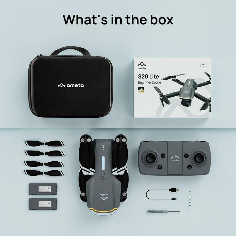 Ameta Drones with Camera for Adults 4k UHD, S20 Lite