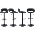 thumbnail image 6 of Guyou Modern Swivel Leather Bar Stools Set of 2, Adjustable Height Kitchen Island Chairs with Hollow Back, Black, 6 of 13