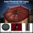 thumbnail image 2 of 10 FT Outdoor Patio Umbrella,Outdoor Table Umbrella with Crank Tilt Adjustment,3-Tier Vented Top,Solar Powered LED Lights,Market Umbrella 8 Sturdy Ribs UV Protection Waterproof for Pool,Garden,Red, 2 of 7
