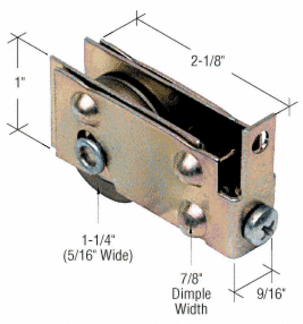 CRL 11/4" Steel Sliding Glass Door Roller with 7/16" Wide Housing for