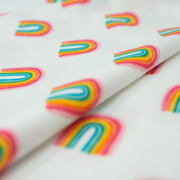 SINGER FABRICS - 100% Cotton Print, Craft Quilting, 44" x 8 Yards, Rainbow Scatter, Precut Fabric