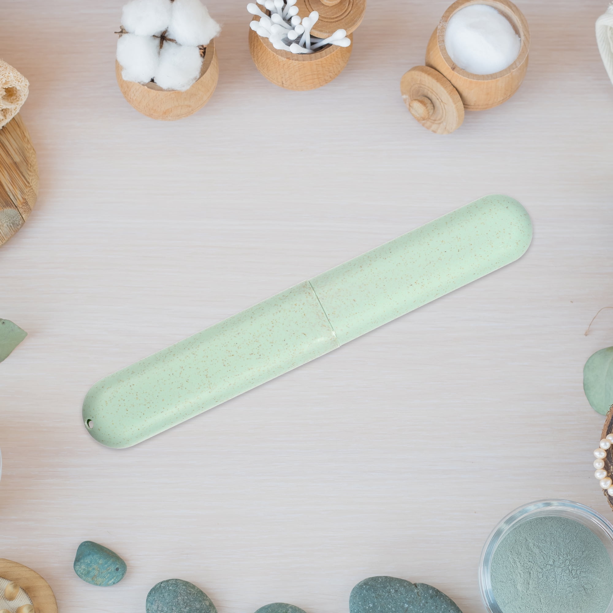 Unique Bargains Traveling Toothbrush Holders PP Toothbrush Case for Travel Green 1Pc