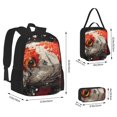 thumbnail image 2 of Honeii Abstract Red Koi Fish Art Print School Backpack Bookbag Set-with Lunch Bag & Pencil Case Elementary School Bag Primary School Backpack With Lunch Bag, 2 of 7