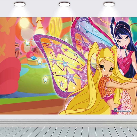 Winx Club school Backdrop Background Banner Birthday Party Supplies Taspestry Wall Decor Poster Lover