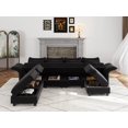 thumbnail image 6 of LLappuil Modular Sectional Sofa, 7 Seat Modular Sectional Sofa with 3 Storage Ottoman, 25.6 Deep Seat Chenille Sofa Black, 6 of 8