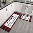 thumbnail image 3 of Red Plaid Kitchen Rugs and Mats Sets Of 2,Kitchen Decoration Rugs,Rubber Backing Non-Slip Floor Mat for Sink Washable Waterproof Laundry Room Runner Rugs, 3 of 7