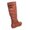 Tan, variant on Women's Round Toe Low Flat Heel Buckle Slouchy Zip Boots